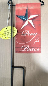 Pray For Peace - Mini Flag & Stand Set, New - Picture 1 of 2