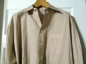 ALFRED DUNHILL MENS MULTICOLOR 100%COTTON DRESS SHIRT SIZE:17/LS MADE IN ITALY - Picture 1 of 4