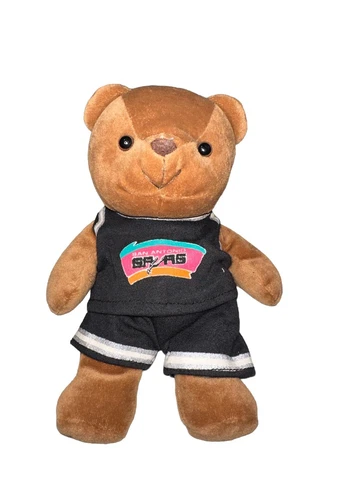San Antonio Spurs Official NBA 8" Rare Vintage Plush Teddy Bear Retro 1997 Cover