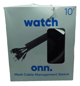 watch onn. 10' x 1" Split Cable Management Sleeve Wire Mesh Wrap Cord Protector - Picture 1 of 3
