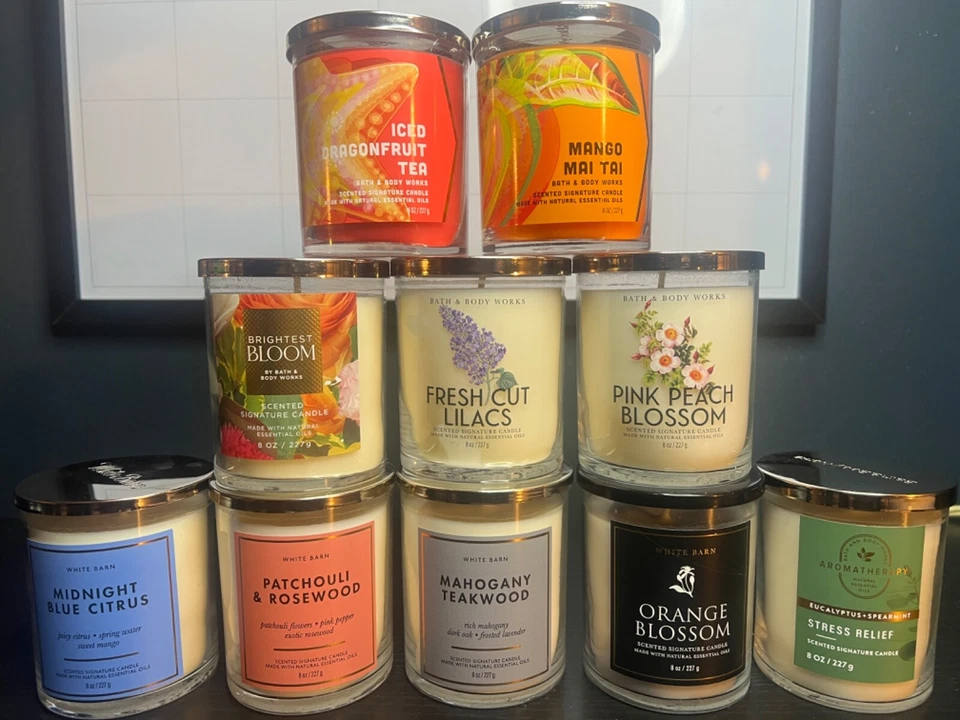 Vela perfumada Bath & Body Works pavio único 8 oz/227 g - (Escolha seu perfume) - Imagem 1 de 1