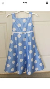 NWOT Cherokee Girls Light Blue & White Holiday Dress Size 7 - Picture 1 of 3