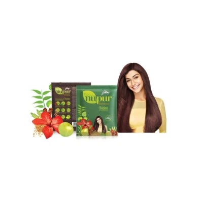6 Pack x 120g Godrej Nupur Henna Powder with 9 Herbs Hair Color - Image 1 of 3