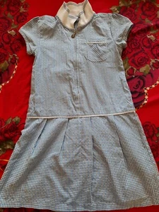 Girls Blue Gingham School Summer Dresses Size 9 yrs very good condition - Picture 1 of 6