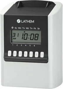 Lathem 700E Calculating Electronic Time Clock, Gray - Picture 1 of 8