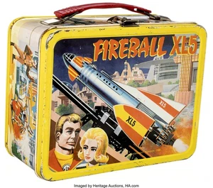 VINTAGE FIREBALL XL5 METALL BROTDOSE KING SEELEY 1964 OHNE THERMOSFLASCHE SEHR GUTER ZUSTAND + - Bild 1 von 2