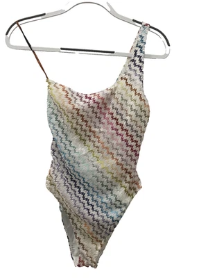 Missoni One Shoulder Zig Zag Pattern Swimsuit Swim Suit Bathing Suit Bodysuit 42 - Image 1 of 4