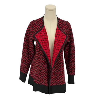 Женский кардиган Andrea Jovine красный черный с геометрическим узором свитер M - Изображение 1 из 3