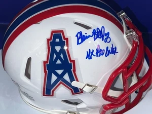 BLAINE BISHOP HOUSTON OILERS 4 X PRO BOWL PSA SIGNED MINI HELMET - Picture 1 of 2