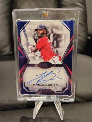 2025 Topps Tier One #TOTA-MH Michael Harris II Tier One Talent Autograph Blue/99 - Image 1 of 2