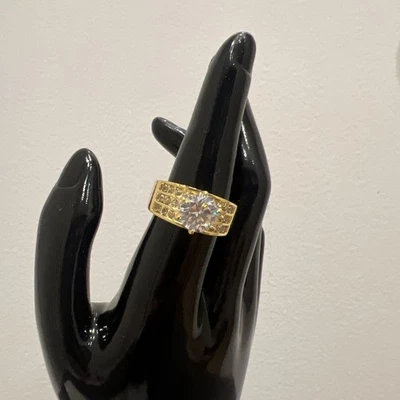 Anillo Charter Club Triple Fila Cristal Tono Dorado - Talla 9 Foto 1 de 4