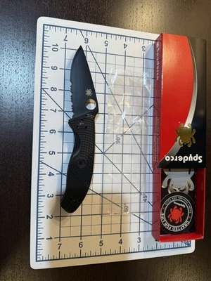 Spyderco Tenacious C122PSBBK Lightweight 7.77" Value Folding Knife - Image 1 of 4