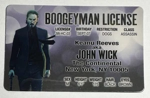John Wick - Keanu Reeves - Boogeyman License - Drivers - Novelty - Picture 1 of 2