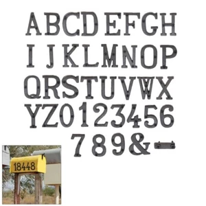 House Door Mailbox Alphabet Letters Numbers Signs Address Name Plaque Cast Iron - Picture 1 of 160