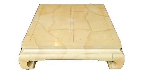 Goat Skin lacquer 46"  Henredon Coffee Table Ming Style Oriental Chinoiserie Cover