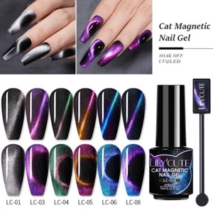 9D Cat Magnetic Gel Polish Set Semi Permanent Soak Off UV LED Glitter Nails  - Picture 1 of 7