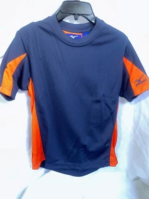 Camisa de beisebol juvenil golfe MIZUNO alto desempenho 68960 azul marinho/laranja tamanho YL - Imagem 1 de 4
