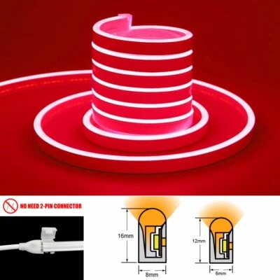 110V 120leds/m Luzes de LED de corda de néon à prova d'água ao ar livre tubo de tira de néon + plugue EUA - Imagem 1 de 4