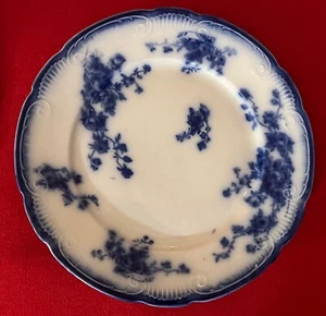 Antique Flow Blue Transferware Plate Marechal Neil Pattern W.H.Grindley 1891 #5 - Picture 1 of 8