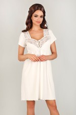 Camicia da notte per gravidanza e allattamento in viscosa e pizzo LUPOLINE