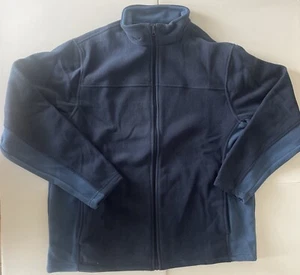Bass Pro Shops Full Zip Fleece Jacket Size Large L Navy Blue Two Tone Mock Neck - Picture 1 of 5