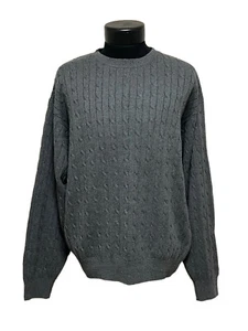 Tommy Hilfiger Golf Men’s Size XL Cable Knit Sweater Gray Logo Vintage - Picture 1 of 10