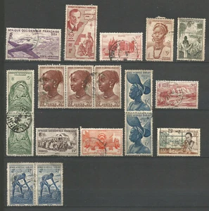 A.O.F. 1947 Afrique Occidentale Française 18 oblitérés /TR4308 - Picture 1 of 1