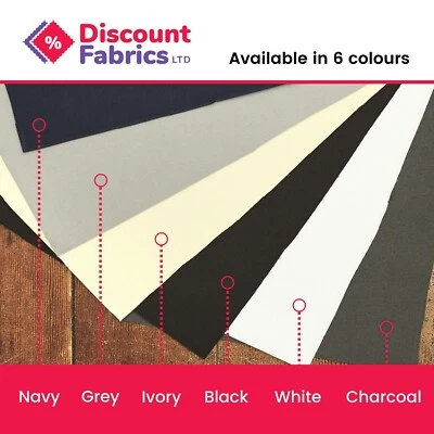 DISCOUNT FABRICS LTD Thermal Blackout Curtain Lining White Ivory 54" wide Fabric 3 Pass Craft 1m RRP
