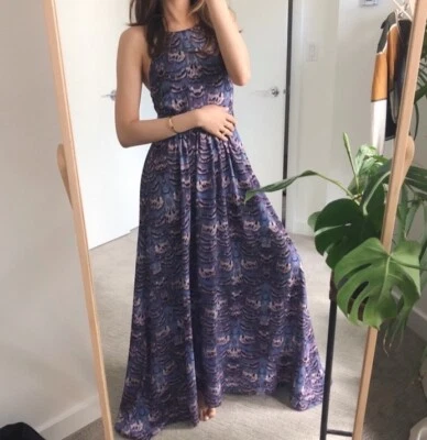 Maxi Vestido TIBI New York Flutter Far Away Mujer 0 Espalda Abierta Ligero Crepé Foto 1 de 4