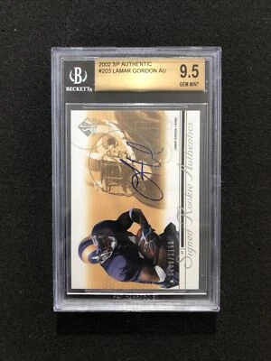 2002 Upper Deck SP Authentic LAMAR GORDON #203 BGS 9.5 💎 ROOKIE AUTO 0188/1150 - Image 1 of 2