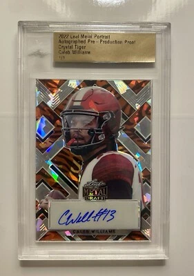 Prova de produção de pré-produção de folha de metal 2022 - Caleb Williams 1/1 automático - Imagem 1 de 3