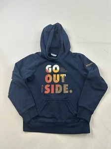 Columbia Hoodie  Sweatshirt Youth Boys Medium 10/12 Blue Pullover Hiker Camper - Picture 1 of 7