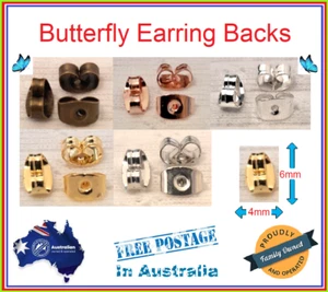 10/20/50/100/200/500/1000 Butterfly Earring Backs Scroll Hypoallergenic - Picture 1 of 16