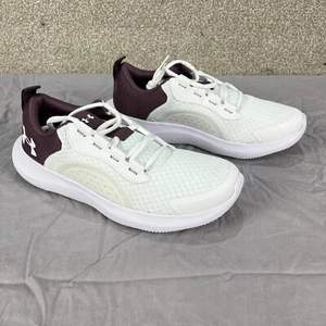 Under Armour Womens Trainers Size 4 White Purple Trim Victory Running Shoes