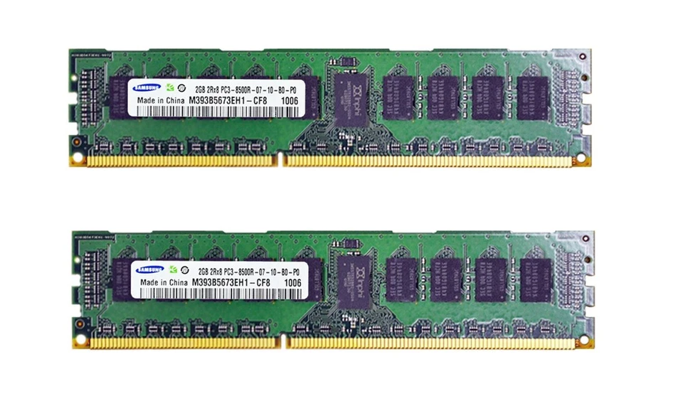 New 4GB (2x 2GB) M393B5673EH1-CF8 Samsung PC3-8500 DDR3-1066MHz ECC Registered - Image 1 of 1