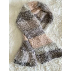 Boho Super Soft Knit Fuzzy Angora Scarf Neutral - Picture 1 of 4