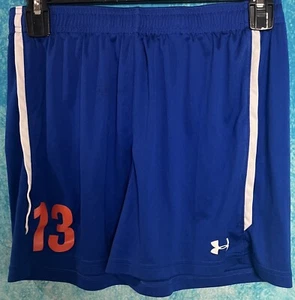 Under Armour Girls Youth Medium Loose Heat Gear Loose Shorts Elastic Waist Blue - Picture 1 of 3