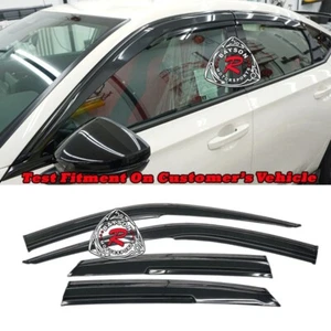Fits 22-25 Honda Civic 4/5dr Mu-gen Style Window Rain Guard Visors (Black Trim) - Picture 1 of 6