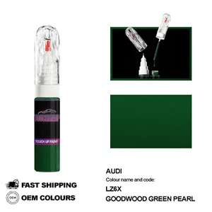 FOR AUDI GOODWOOD GREEN LZ6X Touch Up Paint Pen Brush Fix Kit Scratch Chip Set - Picture 1 of 8