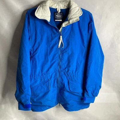 The Woolrich 女式外套蓝色防水警告羊毛衬里全拉链 S 码 — 第 1/4 张图片