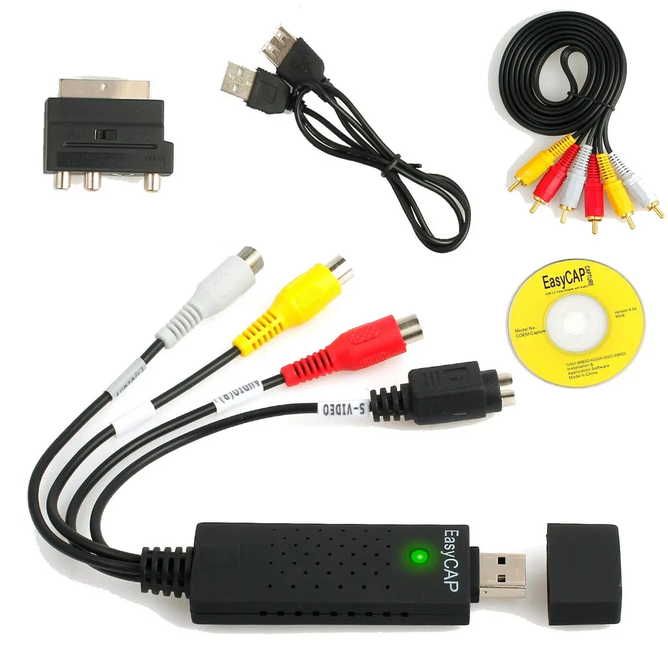 Easycap USB 2.0 VHS VCR to DVD Audio Video Converter Capture Card Digital Format - Image 1 of 4