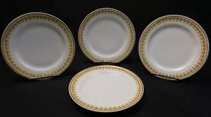 4 HAVILAND LIMOGES Schleiger 575 Dinner Plates 9.75" Green Leaves Gold Rim - Picture 1 of 10