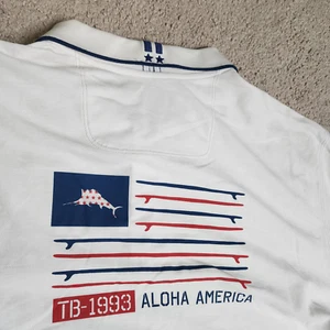 Neu mit Etikett Tommy Bahama Islandzone USA Flagge Aloha Amerika Polo Größe XXL weiß - Bild 1 von 17