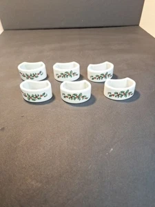 Set Of 6 Vintage Hollyberry Design Napkin Holders. - Picture 1 of 5