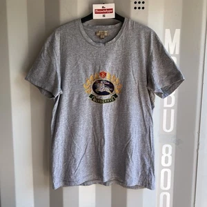 Burberry London England Tee T-Shirt Size S Small Gray Grey Embroidered Crew Neck - Picture 1 of 4