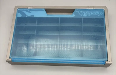 Official Hot Wheels 16 Car Wall Display Carrying Case Blue Gray - Image 1 of 4