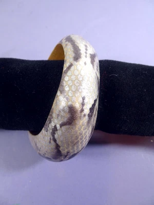 PULSERA BRAZALETE MUJER IMITACIÓN PIEL SERPIENTE PATRÓN madera ligera gris/marrón Foto 1 de 2