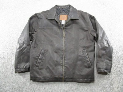 Chaqueta De Colección Y2K Arizona Imitación Cuero Cremallera Completa Para Hombre Talla M Edredón Forrado Vegano Foto 1 de 4