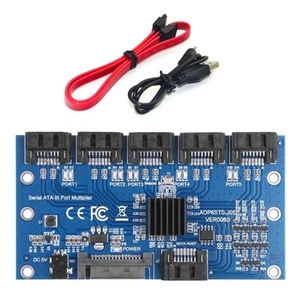SATA3.0 Card 1 to 5 Port ExpansionCard Mainboard 6Gbps Riser Card Hub Adapter f - Afbeelding 1 van 9