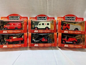 Lledo Diecast London's Burning TV series Fire Services Set of 6 Diecast - Picture 1 of 5